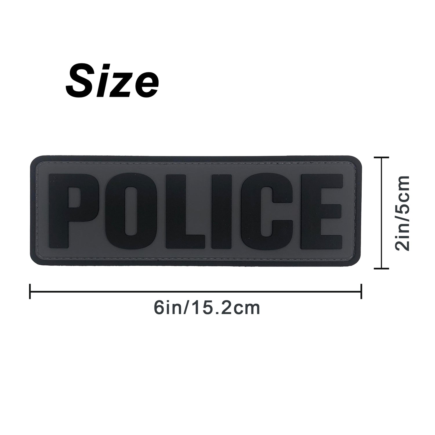 uuKen 6x2 inches Military Police Vest Patch PVC Rubber Big 2x6 inch St