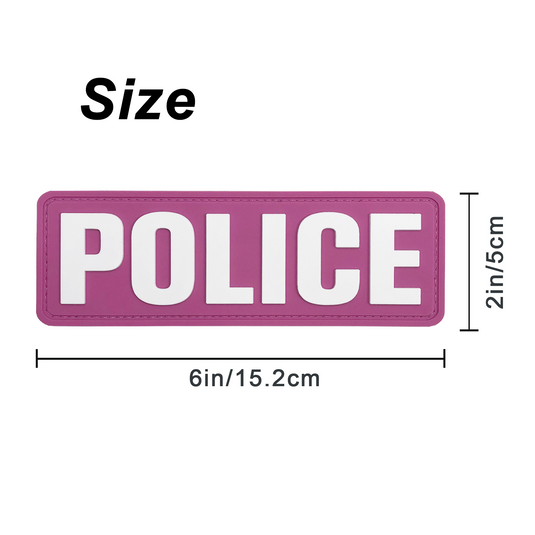 uuKen 6x2 inches Military Police Vest Patch PVC Rubber Big 2x6 inch  State City Police Department Officer Patch for Tac Tactical Vest Dog Collar