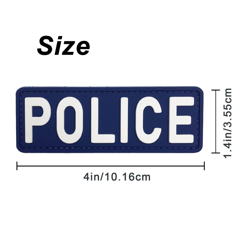 Load image into Gallery viewer, uuKen 4x1.4 inches Small PVC Rubber Police Patch Hook Fastener Back for Tactical Vest and Molle Backpacks
