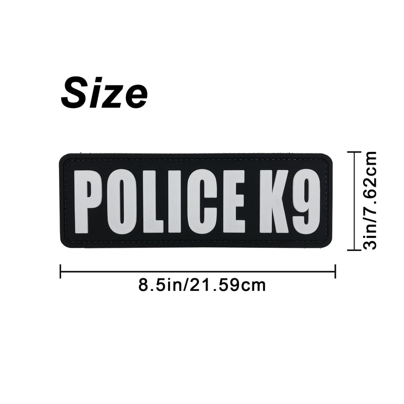 Load image into Gallery viewer, uuKen Large 8.5x3 inches PVC Rubber Military Tactical Police K9 Vest Patch with Hook Fastener Back for Tactical Vest Plate Carrier Enforcement
