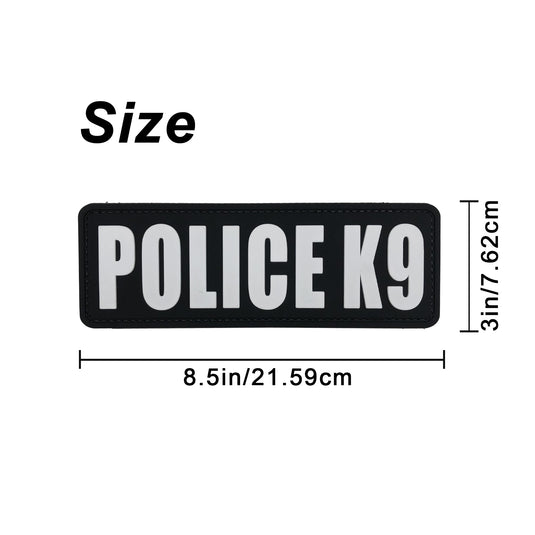 uuKen Large 8.5x3 inches PVC Rubber Military Tactical Police K9 Vest Patch with Hook Fastener Back for Tactical Vest Plate Carrier Enforcement