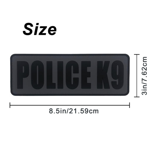uuKen Large 8.5x3 inches PVC Rubber Military Tactical Police K9 Vest Patch with Hook Fastener Back for Tactical Vest Plate Carrier Enforcement