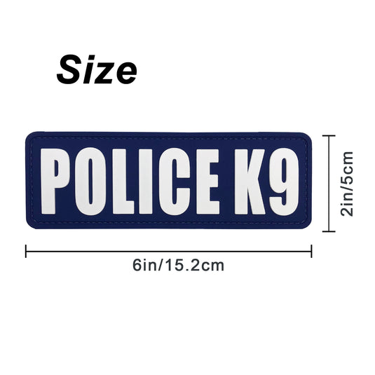 uuKen Big 6x2 inches PVC Rubber Patch Police K9 Unit Morale Patch 2x6 inch Hook Back for Service Dog in Training Working for Dog Harness Collar Vest