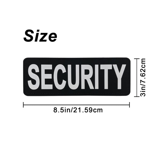 uuKen 8.5x3 inches Large Security Officer Tactical Morale Patches with Hook Fastener Backing for Tactical Vest Plate Carrier Uniforms Clothing Jackets Back Panel Law Enforcement