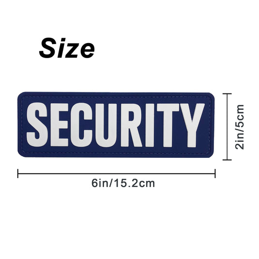 uuKen 6x2 inches Big Security Officer Tactical PVC Patch 2x6 inch with Hook Fastener Back for Jacket or Enforcement Plate Carrier or Tactical Vest and Uniforms