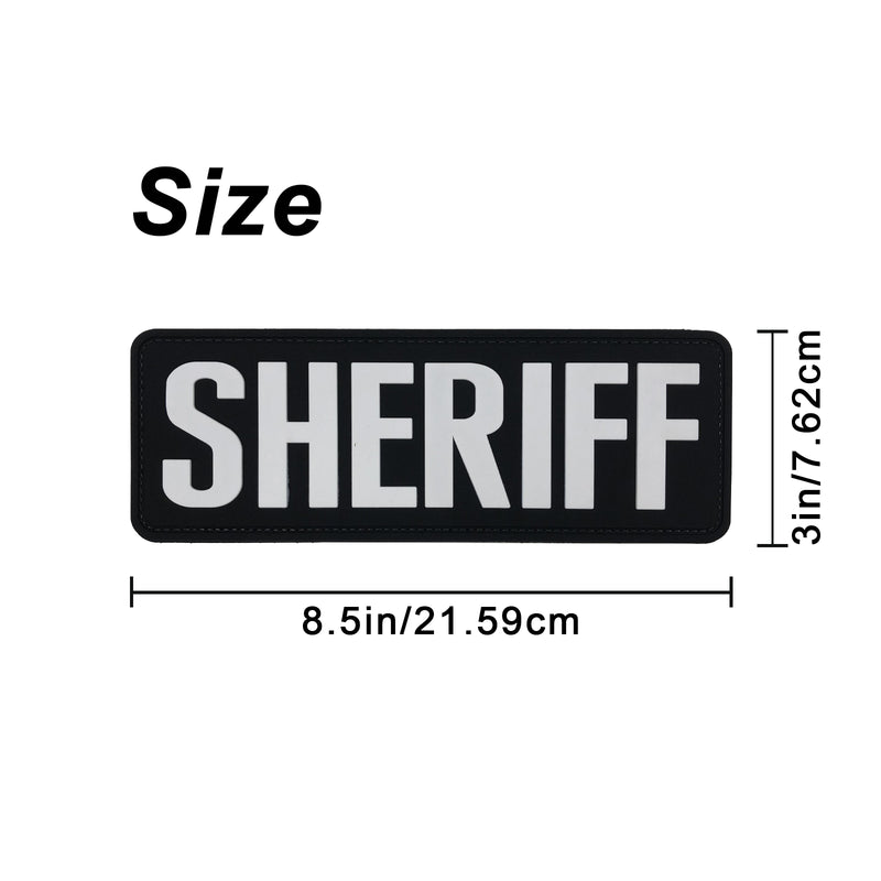 Load image into Gallery viewer, uuKen 8.5x3 inches Large PVC Rubber Sheriff Morale Patch Hook Fastener Back 3x8.5 inch for Tactical Vests and Clothing
