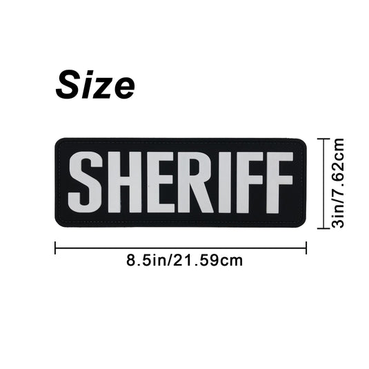 uuKen 8.5x3 inches Large PVC Rubber Sheriff Morale Patch Hook Fastener Back 3x8.5 inch for Tactical Vests and Clothing