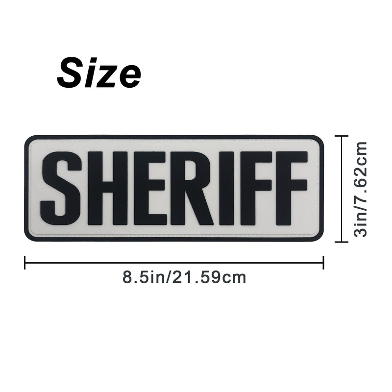 Load image into Gallery viewer, uuKen 8.5x3 inches Large PVC Rubber Sheriff Morale Patch Hook Fastener Back 3x8.5 inch for Tactical Vests and Clothing

