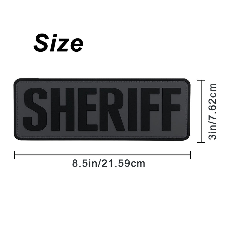 Load image into Gallery viewer, uuKen 8.5x3 inches Large PVC Rubber Sheriff Morale Patch Hook Fastener Back 3x8.5 inch for Tactical Vests and Clothing
