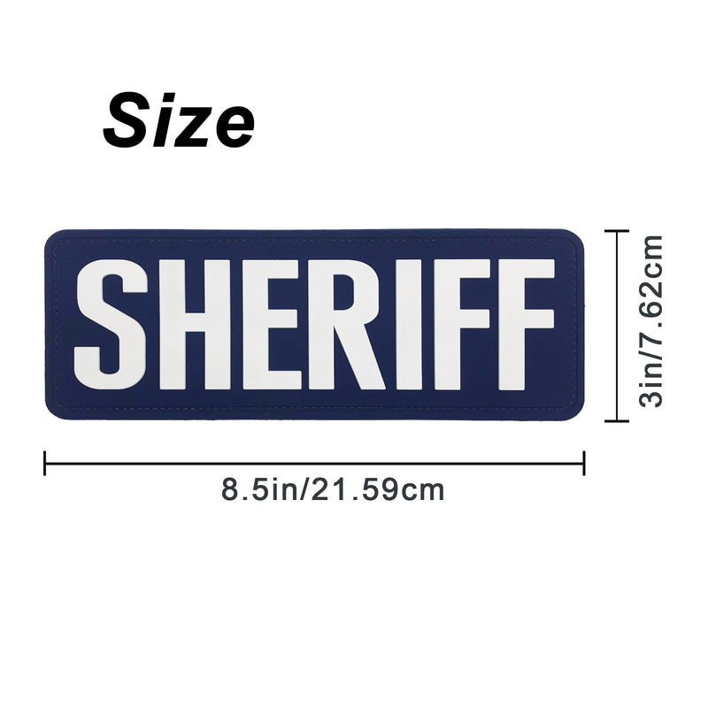 Load image into Gallery viewer, uuKen 8.5x3 inches Large PVC Rubber Sheriff Morale Patch Hook Fastener Back 3x8.5 inch for Tactical Vests and Clothing
