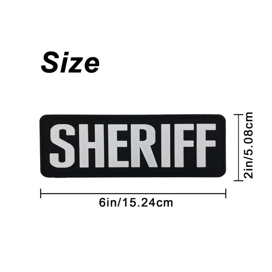 uuKen 6x2 inches Big Sheriff Dept PVC Patch 2x6 inch for Tactical Vest Plate Carrier SWAT Vest Uniforms