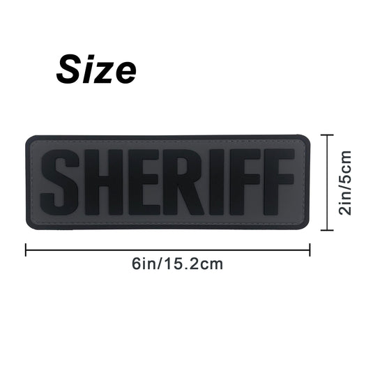uuKen 6x2 inches Big Sheriff Dept PVC Patch 2x6 inch for Tactical Vest Plate Carrier SWAT Vest Uniforms
