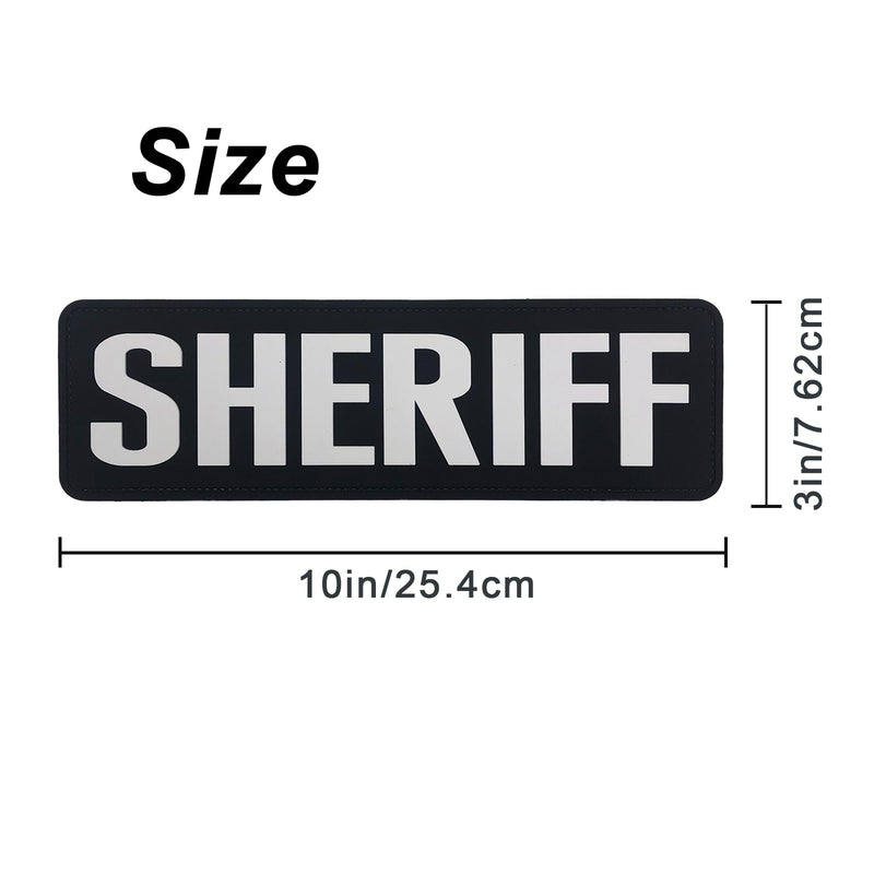 Load image into Gallery viewer, uuKen 10x3 inches Large PVC Rubber Sheriff Morale Patches Hook Fastener Back 3x10 inch for Tactical Vests and Clothing
