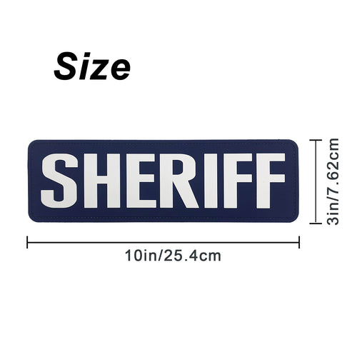 uuKen 10x3 inches Large PVC Rubber Sheriff Morale Patches Hook Fastener Back 3x10 inch for Tactical Vests and Clothing