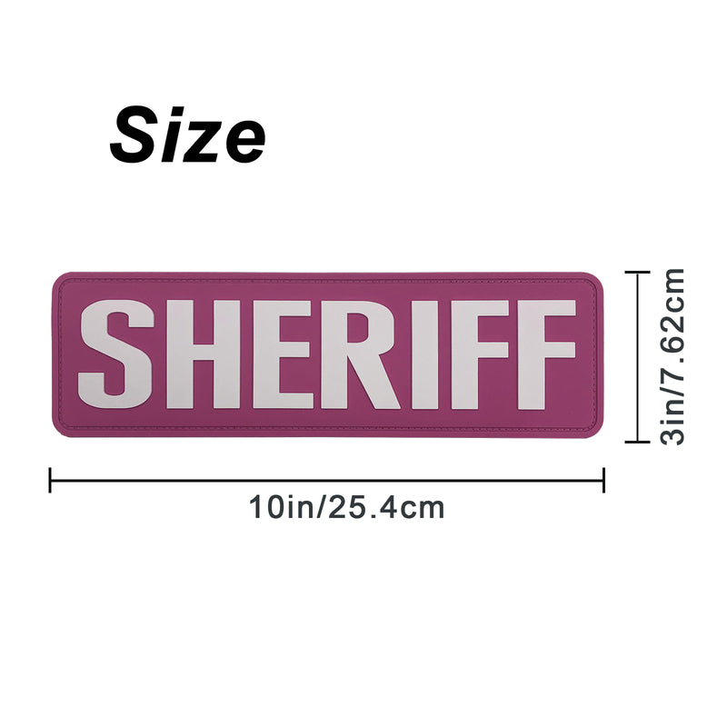 Load image into Gallery viewer, uuKen 10x3 inches Large PVC Rubber Sheriff Morale Patches Hook Fastener Back 3x10 inch for Tactical Vests and Clothing
