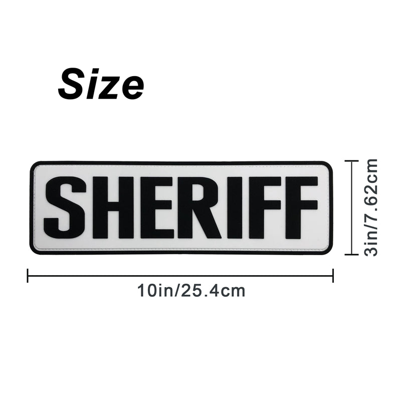 Load image into Gallery viewer, uuKen 10x3 inches Large PVC Rubber Sheriff Morale Patches Hook Fastener Back 3x10 inch for Tactical Vests and Clothing
