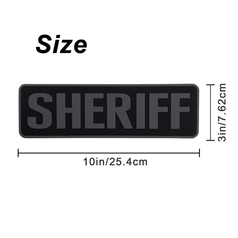 Load image into Gallery viewer, uuKen 10x3 inches Large PVC Rubber Sheriff Morale Patches Hook Fastener Back 3x10 inch for Tactical Vests and Clothing
