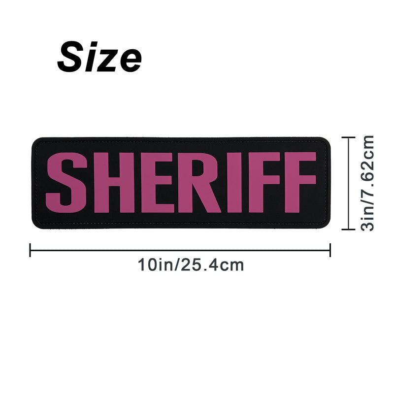 Load image into Gallery viewer, uuKen 10x3 inches Large PVC Rubber Sheriff Morale Patches Hook Fastener Back 3x10 inch for Tactical Vests and Clothing
