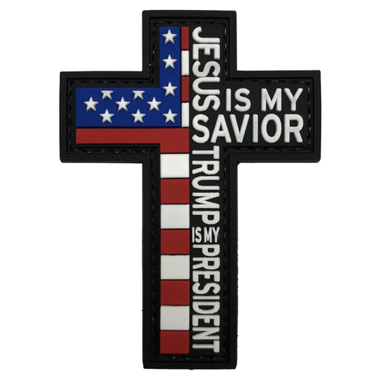 Jesus is My Savior Trump is My President Make America Great Again Patch Trump MAGA Flag Patriotic Hat Morale Patch