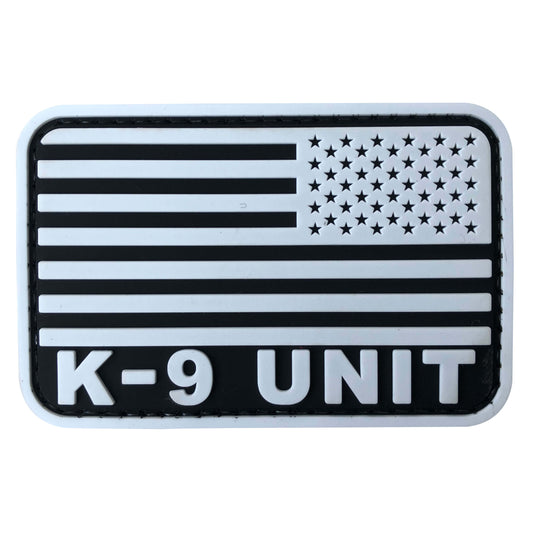 uuKen 3x2 inches Small PVC Rubber Tactical Police Sheriff K9 Unit Officer US American Flag Military Service Dog Morale Patch Hook Back for Vest Harness Hat Cap