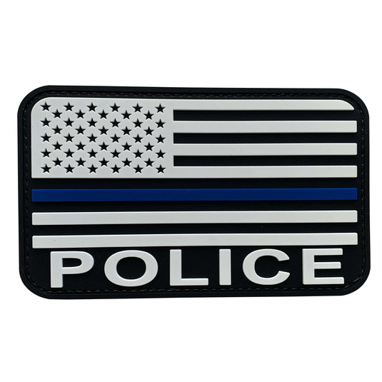 uuKen Thin Blue Stripe Police USA American Flag Patch Hook Back for Tactical Vest Bags Plate Carrier Uniforms Shoulders Backpacks Jackets
