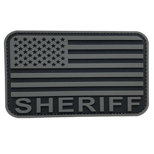 uuKen 5x3 inches Big PVC Rubber Police Deputy Sheriff American Flag Patch with Hook Fastener Back 3x5 inch for Tactical Vest Uniform Jackets Clothing