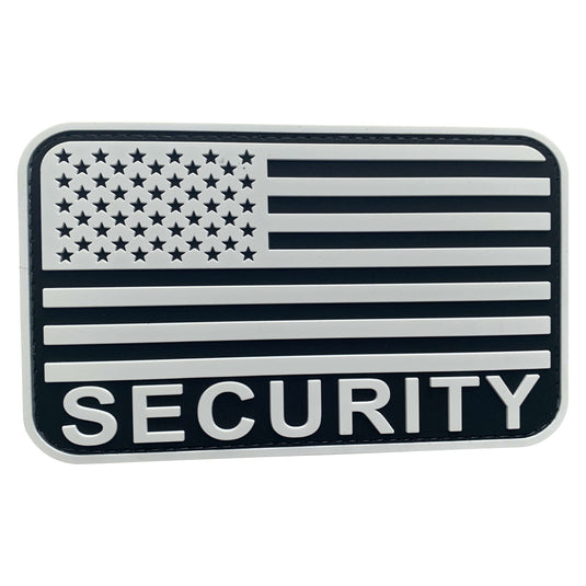 uuKen 5x3 inches Large Security Officer American Flag Patches 3x5 inch with Hook Backing for Tactical Morale Hat Cap Uniform Clothing Shoulder Vests
