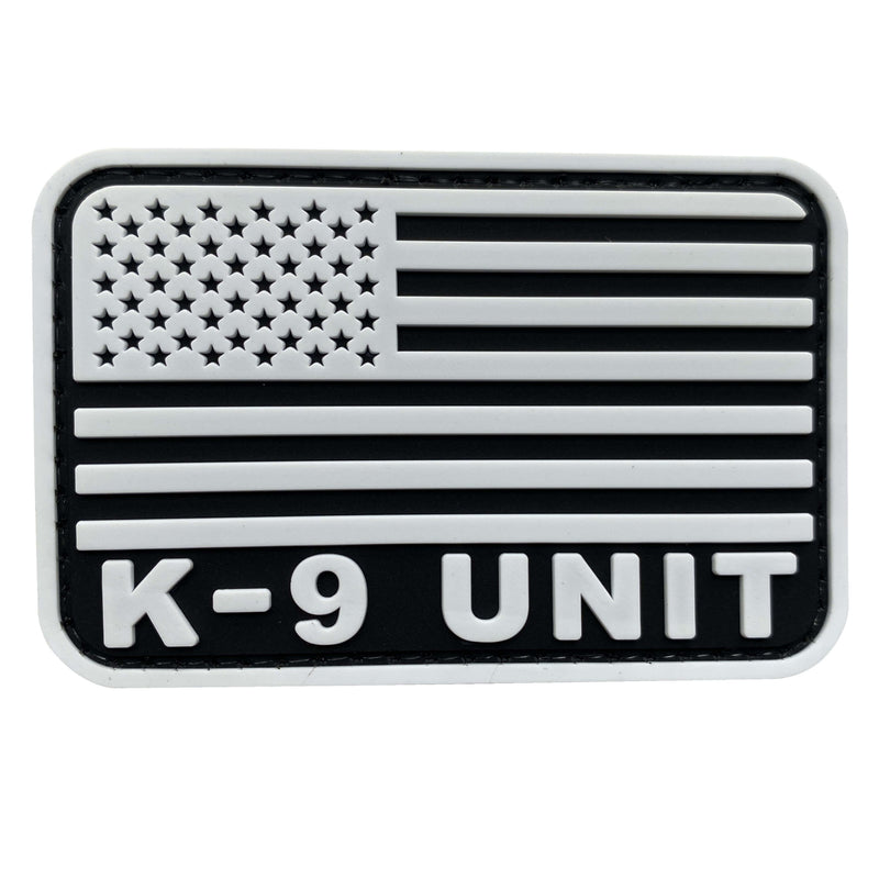 Load image into Gallery viewer, uuKen 3x2 inches Small PVC Rubber Tactical Police Sheriff K9 Unit Officer US American Flag Military Service Dog Morale Patch Hook Back for Vest Harness Hat Cap
