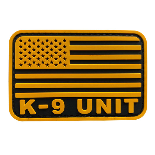 uuKen 3x2 inches Small PVC Rubber Tactical Police Sheriff K9 Unit Officer US American Flag Military Service Dog Morale Patch Hook Back for Vest Harness Hat Cap