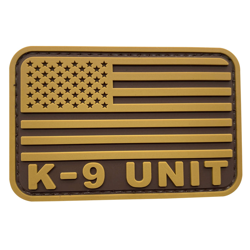 Load image into Gallery viewer, uuKen 3x2 inches Small PVC Rubber Tactical Police Sheriff K9 Unit Officer US American Flag Military Service Dog Morale Patch Hook Back for Vest Harness Hat Cap
