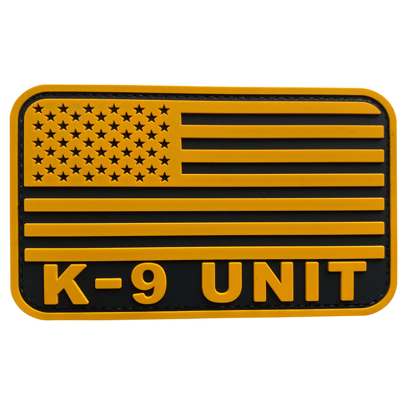 Load image into Gallery viewer, uuKen 5x3 inches Big PVC Rubber Tactical Police Sheriff K9 Unit Officer US American Flag Military Service Dog Morale Patch Hook Back for K9 Tactical Vest Harness Clothing
