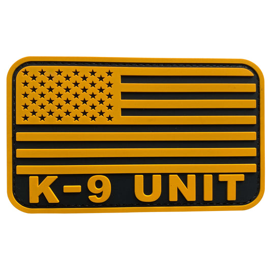 uuKen 5x3 inches Big PVC Rubber Tactical Police Sheriff K9 Unit Officer US American Flag Military Service Dog Morale Patch Hook Back for K9 Tactical Vest Harness Clothing