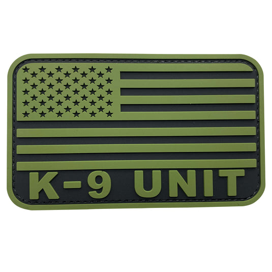 uuKen 5x3 inches Big PVC Rubber Tactical Police Sheriff K9 Unit Officer US American Flag Military Service Dog Morale Patch Hook Back for K9 Tactical Vest Harness Clothing