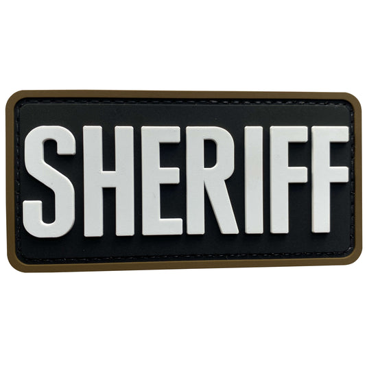 uuKen 4x2 inches Small Funny PVC Rubber Sheriff Shoulder Patch 2x4 inch for Tactical Clothing Uniform Jackets Bags
