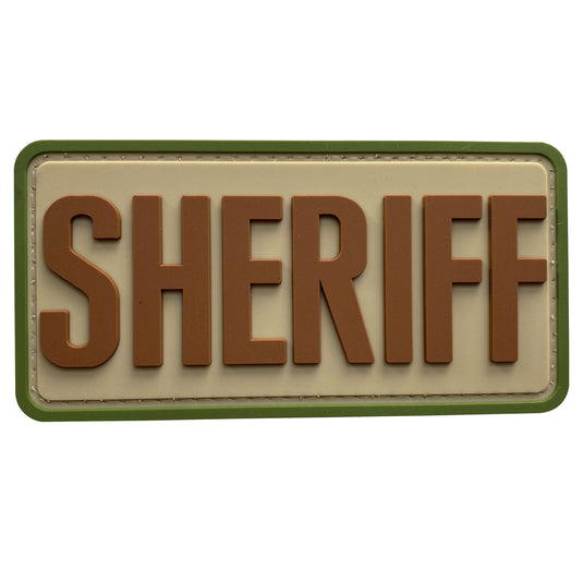 uuKen 4x2 inches Small Funny PVC Rubber Sheriff Shoulder Patch 2x4 inch for Tactical Clothing Uniform Jackets Bags