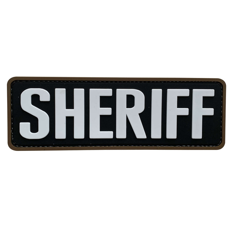 SUVIYA 6x2 inch Large White Sheriff Patch Police Patch with Hook and Loop (White,6x2 inch)