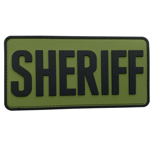 uuKen 6x3 inches Big PVC Rubber Sheriff Department Police Patch 3x6 inch for Tactical Vest Plate Carrier Airsoft Vest Bags Backpacks
