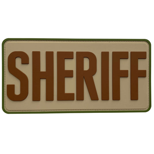 uuKen 8x4 inches Large PVC Sheriff Patch with Hook Back 4x8 inch for Big Tactical Vests Uniforms Clothing