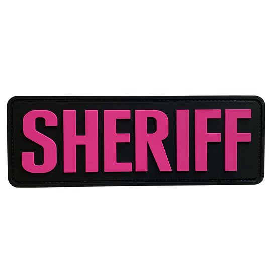 uuKen 8.5x3 inches Large PVC Rubber Sheriff Morale Patch Hook Fastener Back 3x8.5 inch for Tactical Vests and Clothing