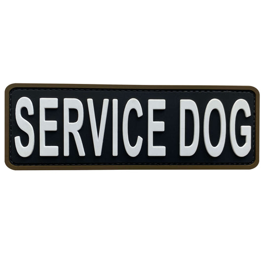 uuKen PVC Rubber PTSD Military Tactical K9 Service Dog Morale Patch 6x2 inches Hook Backing for Vest Training Dog  Collar Harness Leash
