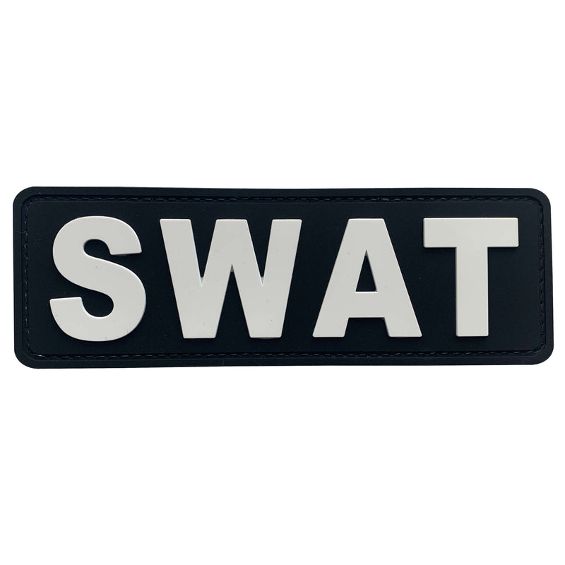 Load image into Gallery viewer, uuKen Black and White PVC Rubber SWAT Team Officer Police Operator Name Morale Patch for Tactical Vest  Clothing Uniform Plate Carrier Bags Backpacks
