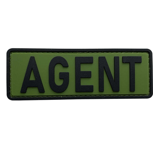 uuKen 4x1.4 inches PVC Rubber Agent Patch Tactical Morale with Hook Back for Bail Enforcement Recovery Vest Security Plate Carrier
