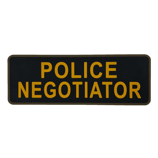 uuKen 8.5x3 inches Large PVC Rubber Police Negotiator Patch SWAT for Tactical Vest Plate Carrier Uniforms Clothing