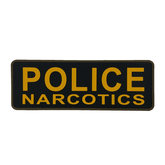 uuKen 8.5x3 inches Large PVC Rubber Police Narcotics Patch SWAT for Tactical Vest Plate Carrier Uniforms Clothing