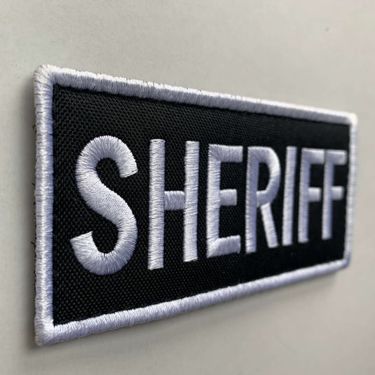 uuKen 4x2 inches Small Embroidered County Deputy Sheriff Patch Embroidery Cloth Fabric 2x4 inch for Sheriff Officer Department Tactical Vest Arm Shoulder Jacket Uniform Clothing Plate Carrier