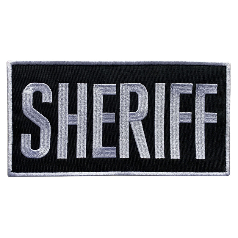 Load image into Gallery viewer, uuKen 8x4 inches Large Embroidered County Deputy Sheriff Dept Patch Embroidery Cloth Fabric 4x8 inch Hook Back for Sheriff Officer Department Tactical Vest Jacket Uniform Clothing Plate Carrier Back Panel
