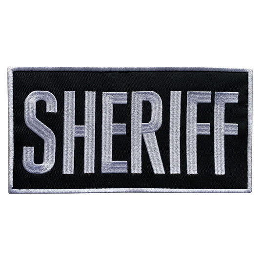 uuKen 8x4 inches Large Embroidered County Deputy Sheriff Dept Patch Embroidery Cloth Fabric 4x8 inch Hook Back for Sheriff Officer Department Tactical Vest Jacket Uniform Clothing Plate Carrier Back Panel