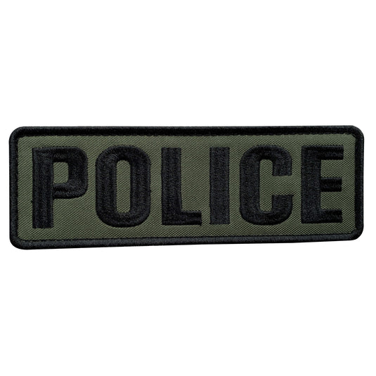 uuKen 6x2 inches Big Embroidery Cloth Fabric Police Patch Embroidered 2x6 inch Hook Backing for Military Police Tactical Vest Jacket Plate Carrier Back Panel 