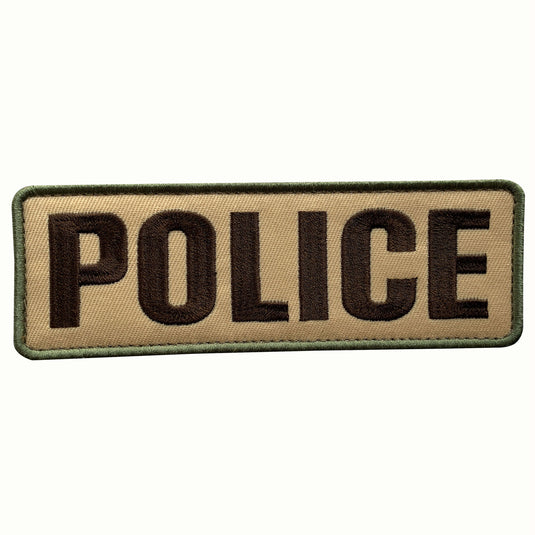 uuKen 6x2 inches Big Embroidery Cloth Fabric Police Patch Embroidered 2x6 inch Hook Backing for Military Police Tactical Vest Jacket Plate Carrier Back Panel 