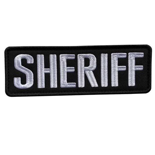 uuKen 6x2 inches Big Medium Embroidered County Deputy Sheriff Patch Embroidery Cloth Fabric 2x6 inch for Sheriff Officer Department Tactical Vest Jacket Uniform Clothing Plate Carrier Back Panel